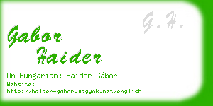 gabor haider business card