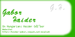 gabor haider business card